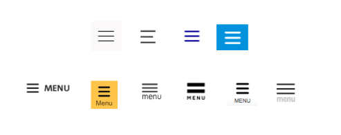 Hamburger menu icon voorbeelden